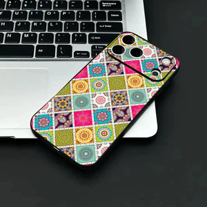 Ốp Điện Thoại Họa Tiết Mandala TP-2 Cho IPhone 17 16 15 14 13 12 11 Pro Max Plus Mini Đen Mờ Vỏ Mềm Funda