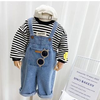 Quần yếm trẻ em bé gái Quần jean bé trai đơn giản