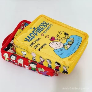 Snoopy Cartoon Chống Thấm Nước Làm Bằng Tay Dung Tích Lớn Nhiều Lớp Bảo Quản Túi Đựng Mỹ Phẩm Dễ Thương Có Thể Gập Lại Rửa