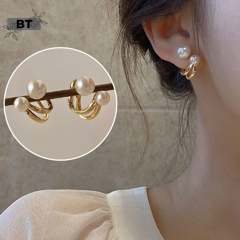 BT Hàn Quốc Mới Ánh Sáng Sang Trọng Bông Tai Dành Cho Nữ Thời Trang Giả Đôi Ngọc Trai Ngọt Ngào Bông Tai Giá Rẻ Trang Sức Cô Gái Cho Người Phụ Nữ Quà Tặng [NUW]