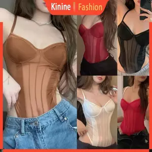 Bộ đồ liền thân không tay thoải mái dành cho nữ KIN Áo hai dây chắp vá màu trơn