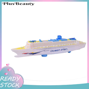 < Pluscloth > Đồ chơi tàu du lịch bằng điện Ocean Liner Mô hình giáo dục trẻ em nhấp nháy âm nhạc