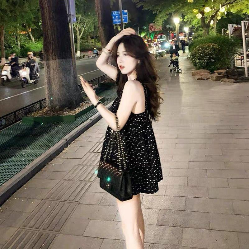 [Giảm giá trong thời gian có hạn] Pure Desire Hot Girl Style Chấm bi Thiết kế dây buộc Áo yếm nữ Mùa hè Phong cách mới Siêu cổ tích Mặc bên ngoài Áo đẹp