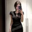 Phong Cách Retro Tính Khí Cổ Sườn Xám Tay Ngắn Gợi Cảm Đầm Nữ Pure Desire Viền Slim-Fit Hẹp Rộng Ôm Hơn Nhìn Hông Váy Ngắn