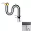 Bồn Rửa Nhà Bếp Phòng Tắm Bằng Thép Không Gỉ 40 / 60cm Siphon Xả Chất Thải Ống Linh Hoạt Nhà Ống Thoát Nước Có Thể Thu Vào mới