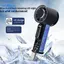 Quạt làm mát băng cầm tay cầm tay Quạt làm mát cầm tay di động 100 tốc độ 3000mAh LED Màn hình kỹ thuật số Điều hòa không khí Mini cho ngoài trời / / Du lịch màu đen