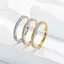PNPIA- Nhẫn kim cương dát đẹp đơn giản thời trang Nhẫn thép không gỉ sáng bóng dành cho nữ Nhẫn đôi nhẹ sang trọng