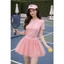 Bộ tập Pickleball nữ,Áo cổ cúc mix Chân Váy Phối Voan Lưới Có Quần Bảo Bộ, Váy Tennis, Pickleball,..