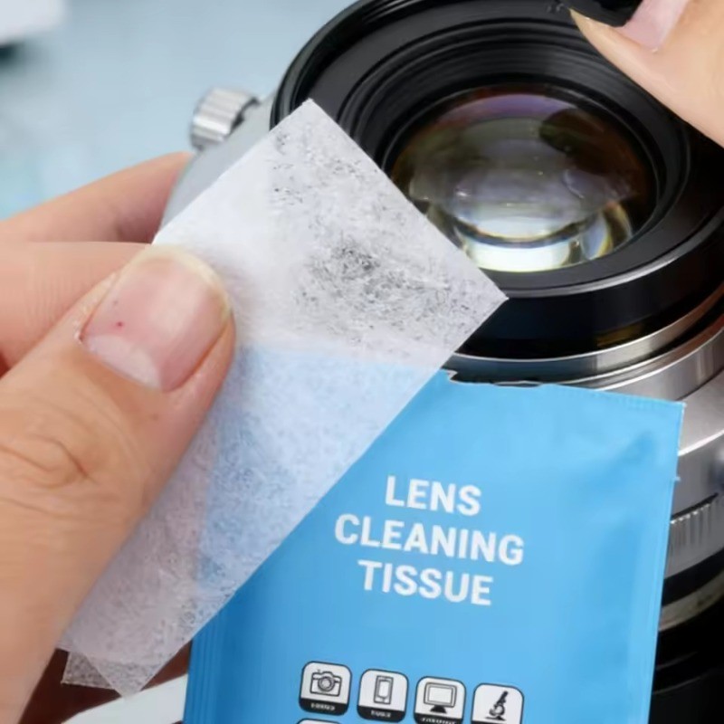 200-500 chiếc Khăn lau dùng một lần cho kính / điện thoại / màn hình, Khăn lau ống kính máy ảnh Bột gỗ không xơ, Chất tẩy rửa bề mặt quang học an toàn