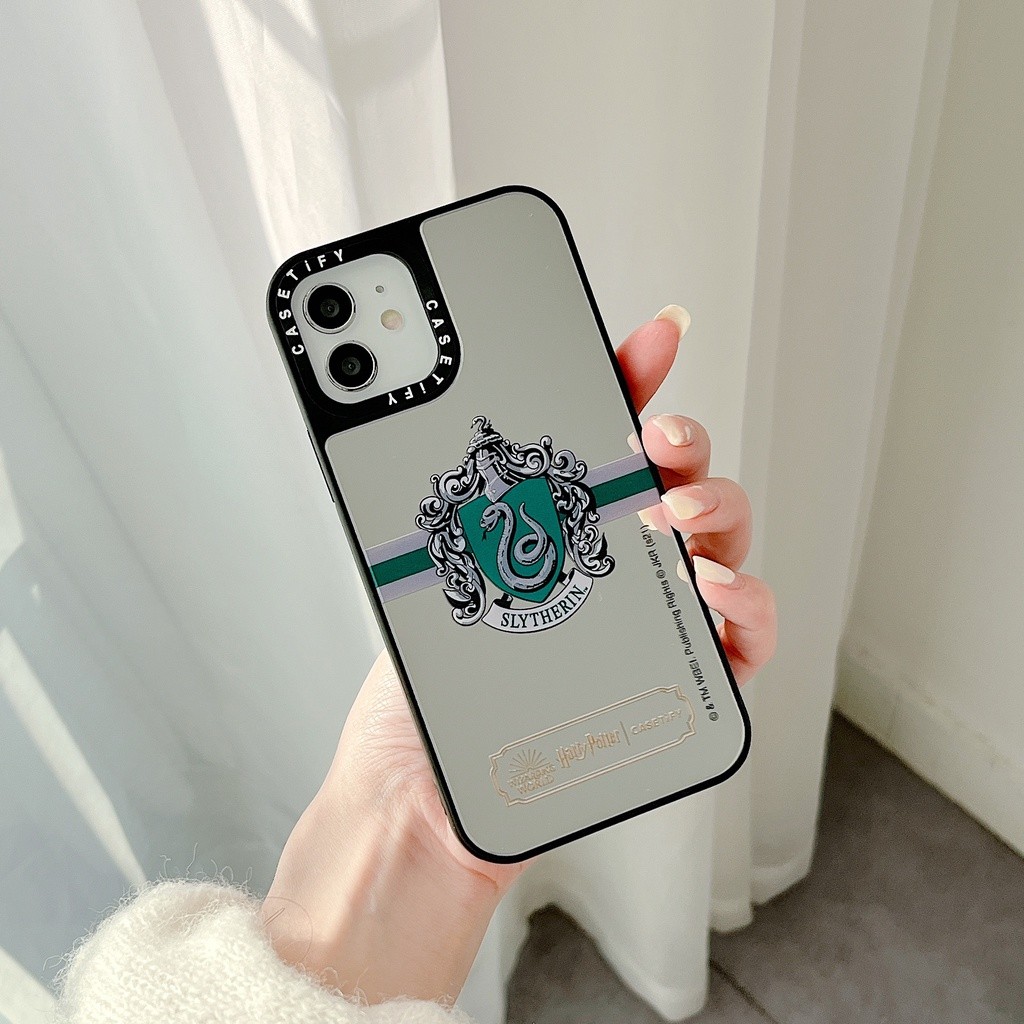 Ốp Lưng Gương HP Hogwarts Nhà Quốc Huy Phù Thủy Magic Gryffindor Slytherin Vỏ Cứng Tương Thích Cho iPhone 17 Pro Max Air Plus 16 / 15 / 14 / 13 / 12 / 11