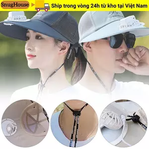 Mũ quạt sạc SNUGHOUSE, Mũ câu cá chống tia cực tím vành lớn, Tấm che nắng ngoài trời có thể sạc lại Mũ bảo vệ chống nắng Mũ nam nữ