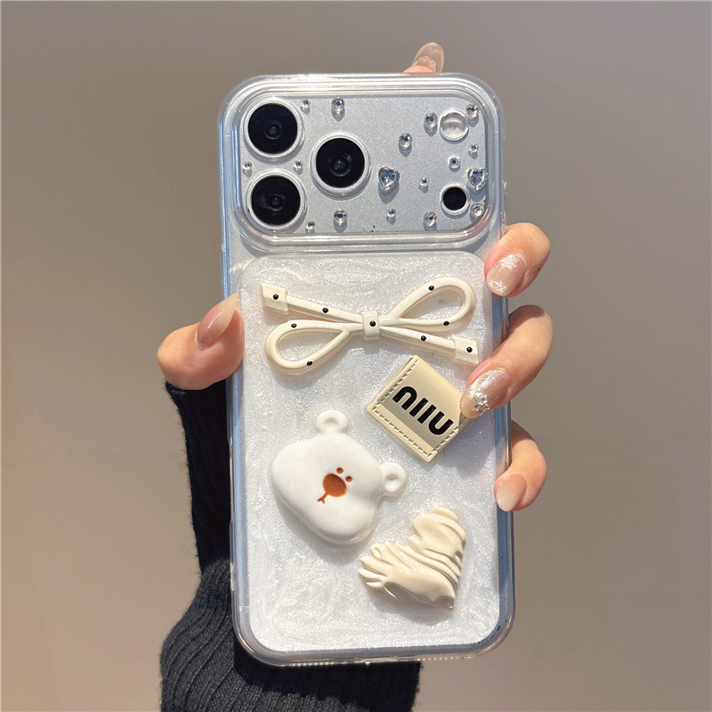 Ốp điện thoại đầu gấu Bowsuit cho iPhone 17 Pro Max 17 16 15 14 13 12 11 Vỏ điện thoại chống rung