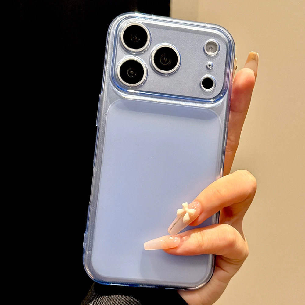 Ốp điện thoại mềm mờ dòng màu trong suốt đơn giản cho iPhone 17 Pro Max 16 15 14 13 Vỏ bảo vệ chống sốc
