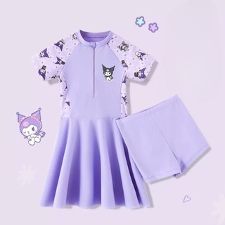 VáY BơI LiềN ThâN Bé GáI MẫU MớI MàU TíM HoạT HìNh ĐáNg YêU Polyester đồ đồ BơI Cho Em Bé GáI