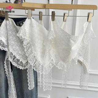 HWETR Hàn Quốc Ren Tam Giác Khăn Trùm Đầu Phong Cách Phương Tây Hỗn Hợp Chồng Lên Tam Giác Khăn Nửa Thân Váy Mông Rèm Nữ