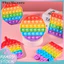 < Pluscloth > Rainbow Push Bubble Fidget Toy Giảm căng thẳng Bong bóng silicon bật lên Trò chơi bóp giác quan Lo âu Bình tĩnh ủng hộ bữa tiệc cho trẻ em Người lớn Đồ chơi bàn văn phòng du lịch vui nhộn Đồ chơi Fidget