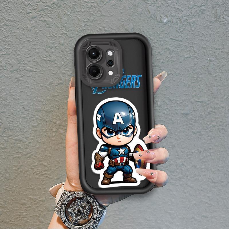 Áp dụng cho OPPO Reno 6 8 10 11 12 13 14 15 F Pro Ốp điện thoại mềm silicon hoạt hình TPU Captain America Iron Man Angel Angel Eye Ốp lưng chống sốc