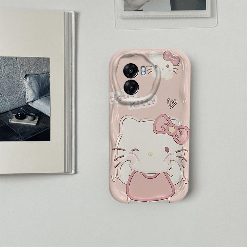 Ốp Lưng Cho OPPO A54 4G A57 4G A77 A77S Phim Hoạt Hình Kem Cặp Đôi Mèo Mềm TPU 3D Sóng Silicon Vỏ Điện Thoại