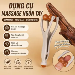 Dụng cụ massage ngón tay vân gỗ - con lăn bấm huyệt giảm mỏi thư giãn đôi tay