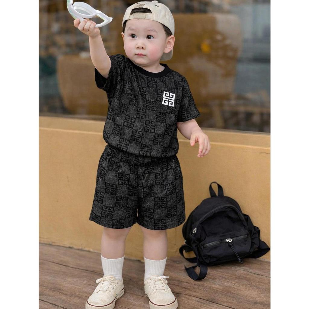 4Bộ/4màu sét Bộ cộc tay Boy Phố cho bé từ 7-50kg họa tiết FUNR unisex chất vải thun lạnh