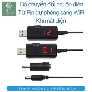 CP99 - Dây chuyển đổi, tăng áp đa năng 5v to 9/12v cáp cho Modem WiFi khi mất điện, mùa hè nóng bức