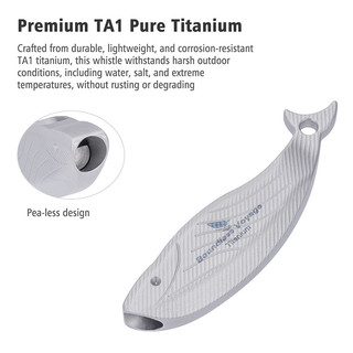 Còi an toàn titanium 120dB nhỏ gọn, phù hợp ngoài trời, đi bộ đường dài và cắm trại