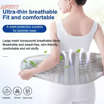 HFSHY Thắt lưng Hỗ trợ thắt lưng Hỗ trợ cột sống Corset Đai hỗ trợ tiện dụng Ba Đai thắt lưng thoáng khí Có thể điều chỉnh cho công việc VN