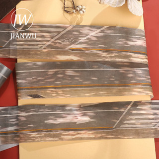 JIANWU 67mm * 5m Vintage Road Shadow Phong Cảnh Chất Liệu Cắt Băng Thêu Sò PET Sáng Tạo DIY Tạp Chí Văn Phòng Phẩm