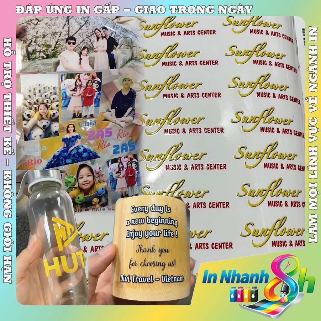 Tem dán UV DTF, tem không viền, tem sticker UV dán trên Gốm Sứ, Thủy Tinh, Kim Loại, Gỗ, Simila, Da, Hộp Giấy, Ốp lưng.