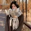 Tweedhuj Khăn Choàng Cashmere Nữ Mùa Đông, Phong Cách Retro Hàn Quốc, Ấm Áp và Đa Năng