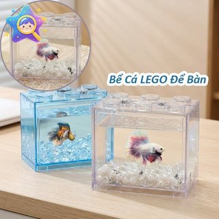 Bể Cá Mini Để Bàn Bể Cá ABS Nhựa Đèn LED Trang Trí Nhà Thú Cưng Hiển Thị Quà Tặng