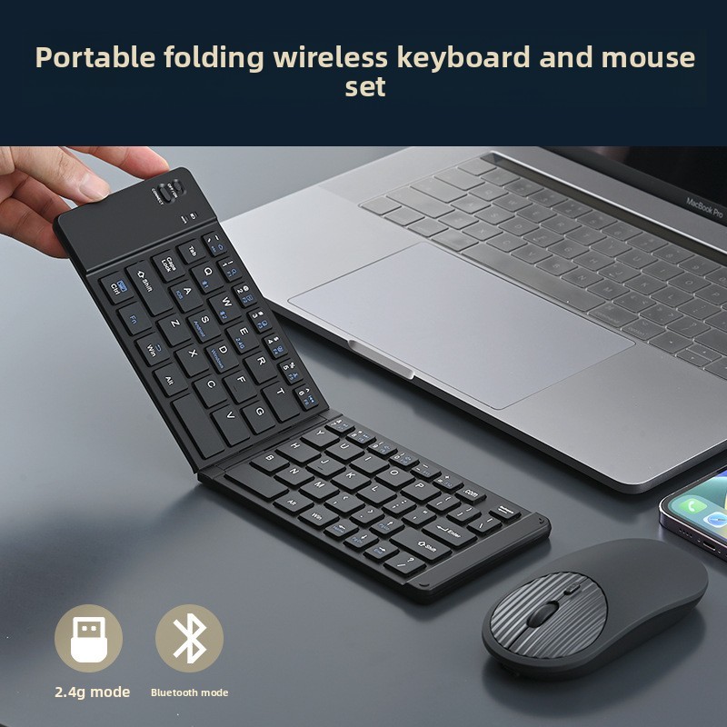 Bộ chuột bàn phím có thể gập lại Bluetooth không dây di động