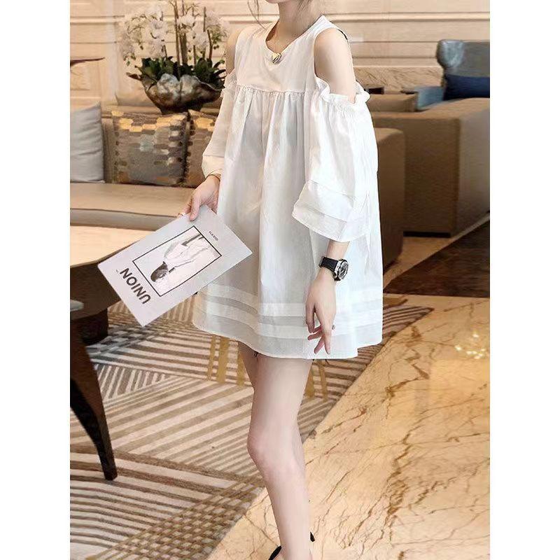 [Khuyến mãi trong thời gian có hạn] Đầm nữ nóng bỏng kiểu búp bê quây dáng rộng màu trơn sang trọng Váy mùa hè dành cho nữ