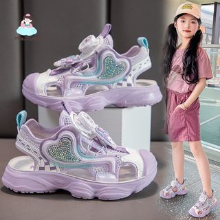 Sandal bé gái mũi kín chống trơn - giày thể thao hoạt hình đế mềm êm nhẹ phong cách công chúa mùa hè