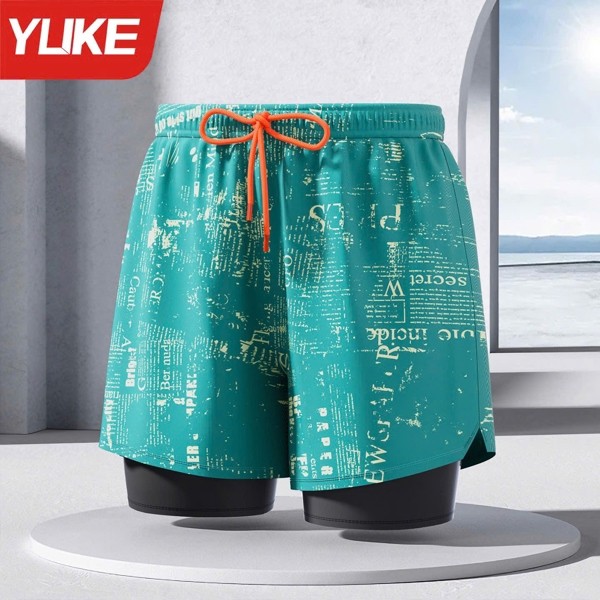 Quần Bơi YK7848 Nam 2 Lớp Cao Cấp Nhanh Khô Thoáng Khí, Quần Thể Thao, Tập Gym, Chạy Bộ