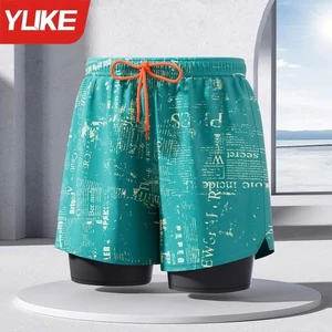 Quần Bơi YK7848 Nam 2 Lớp Cao Cấp Nhanh Khô Thoáng Khí, Quần Thể Thao, Tập Gym, Chạy Bộ