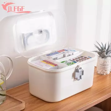 DFGF Hộp Đựng Thuốc Lớn, Tủ Thuốc Dung Tích Lớn Nhiều Lớp, Hộp Thuốc Gia Đình Thiết Thực Nhựa Chống Thấm Nước Hộp Bảo Quản Thuốc Hộ Gia Đình