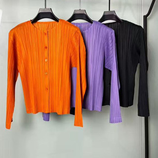 Miyake Áo khoác nữ cao cấp dáng ôm, đơn sắc, phù hợp mọi dịp