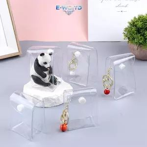 E-WOITD Mini Anime Búp Bê Hiển Thị Túi Đựng Tiền Xu Trong Suốt Mặt Dây Chuyền Túi Vuông Người Tổ Chức Ví Chìa Khóa Lipsti Tai Nghe Túi Bảo Quản E-WOITD