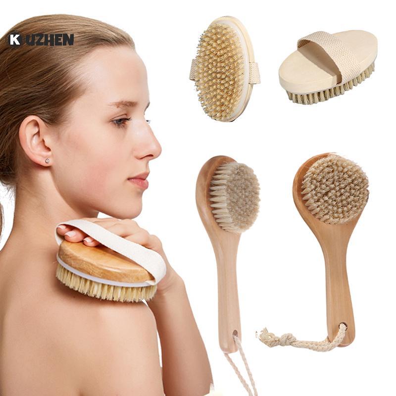 KUZHEN 1 Cái Tẩy Tế Bào Chết Bằng Gỗ Massage Toàn Thân Bàn Chải Tắm Lông Tự Nhiên Bàn Chải Mềm Mại Phòng Tắm Nữ Người Đàn Ông Chăm Sóc Da Bàn Chải HOT