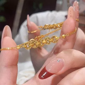 Vòng tay nữ cao cấp được làm từ cát vàng nghiền và đồng xu thời nhà Thanh, phù hợp làm quà tặng
