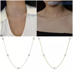 Unstop * Vòng cổ cổ mặt dây chuyền quyến rũ lấp lánh Dây chuyền đồng thau mạ vàng dành cho nữ