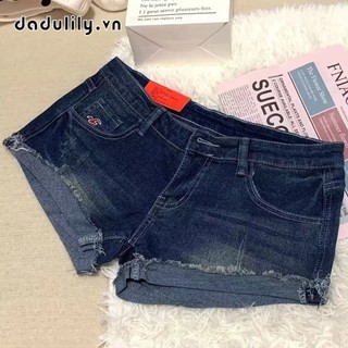 DADULILY Quần short bò siêu ngắn, quần tôn dáng gấu tua