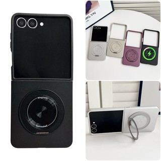 Ốp từ tính có giá đỡ vòng kim loại xoay được cho Samsung Galaxy Z Flip 7 6 5 4 3 Slim Protect Cover Flip7 Flip6