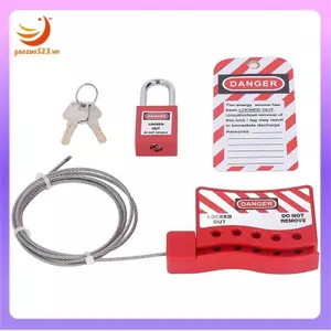Khóa cáp khóa chống nhiệt độ, khóa công tắc van cửa có tay cầm Thiết bị khóa phích cắm điện