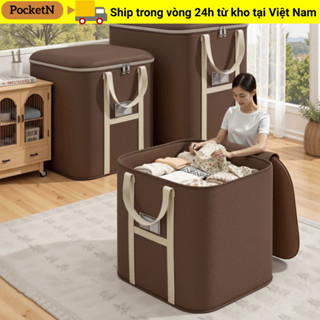 Túi đóng gói di chuyển POCKETN, chống thấm nước với túi dệt có dây kéo, Túi lưu trữ chăn đa năng dung tích lớn bền bỉ Đồ dùng đóng gói