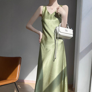 Váy Lụa Satin 2 Dây Bản To Dáng Dài - Đầm Lụa Bóng Sang Trọng
