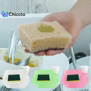 1 Bộ Hộp Đựng Xà Phòng Lỏng Nhà Bếp Hộp Đựng Xà Phòng Có Bọt Biển Bơm Chất Lỏng Hộp Đựng Xà Phòng Đồ Dùng Nhà Bếp Dụng Cụ Vệ Sinh Đẹp