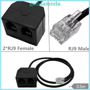 Bộ chuyển đổi đào tạo điện thoại GODD RJ9 Bộ chia Y RJ9 4P4C Nam sang 2xRJ9 Nữ Bộ chuyển đổi để kết nối 2 đầu trong điện thoại IP