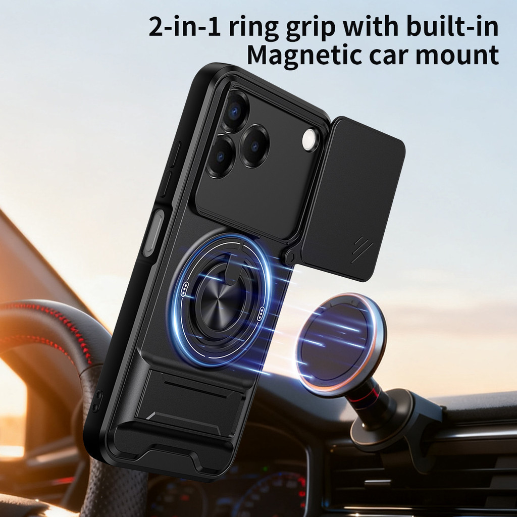 Thích hợp cho ZTE Blade Nubia V80 Pro V70 Design Vita 4G 10 Pro A35E A75 360 Ring Stand Vỏ điện thoại có vỏ máy ảnh Gắn trên ô tô từ tính Vỏ bảo vệ toàn diện chống sốc